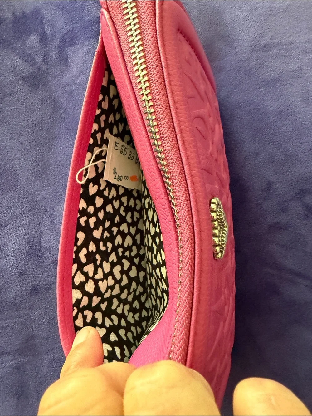 Brighton Deeply In Love Medium Pouch in Bubble Gum Pink. STYLE E5533B